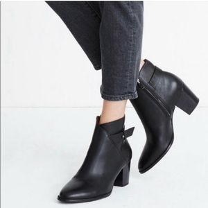 Madewell Black Leather Ankle Booties